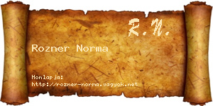Rozner Norma névjegykártya